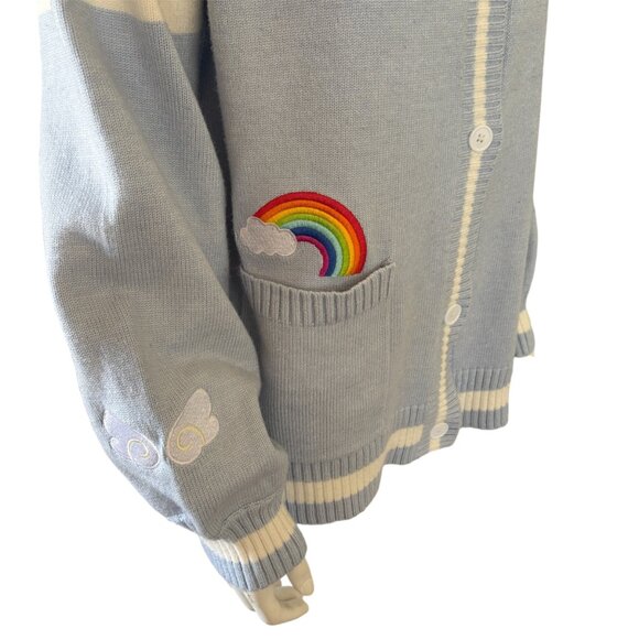 Cardigan Sweater Design Pastel Rainbow Froggie duludulu Brand Collegiate Stripes - Picture 4 of 7